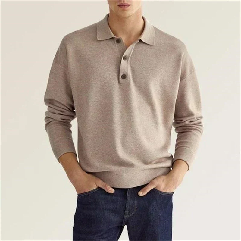 Old Money Long Sleeve Polo Shirt Casual - Image 7