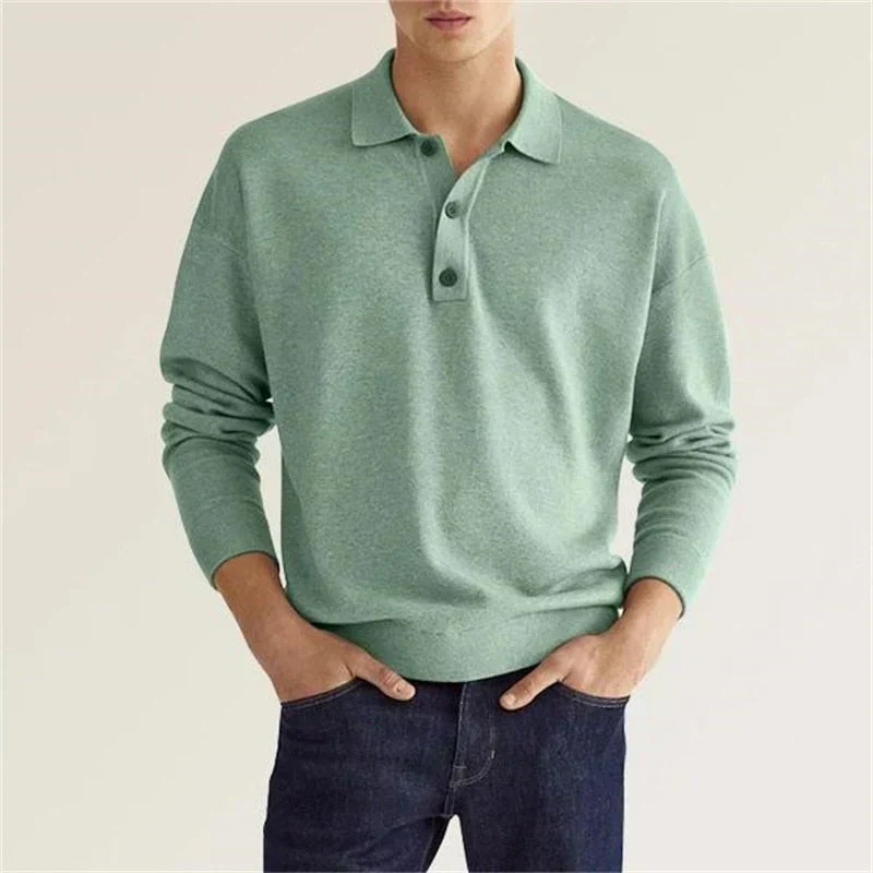 Old Money Long Sleeve Polo Shirt Casual - Image 8