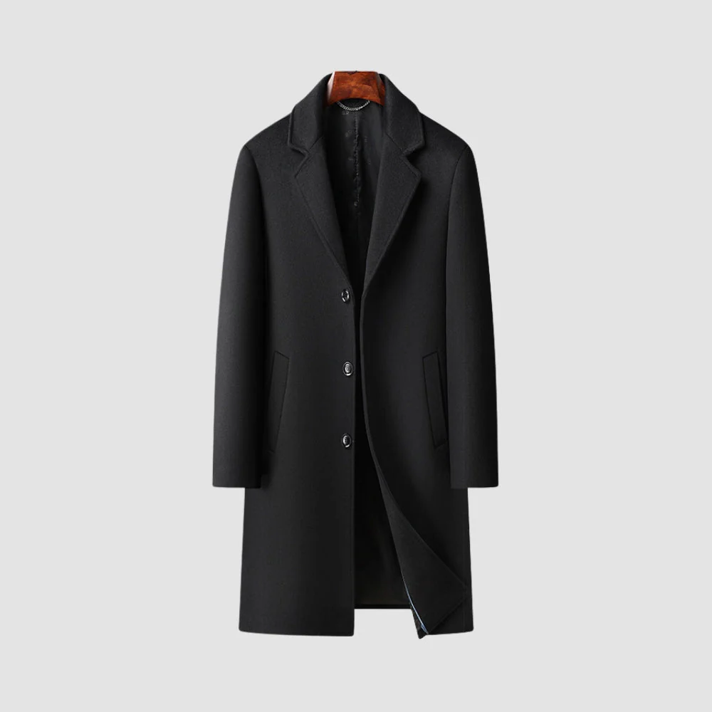 Old Money Long Suit Collar Wool Coat - Image 4
