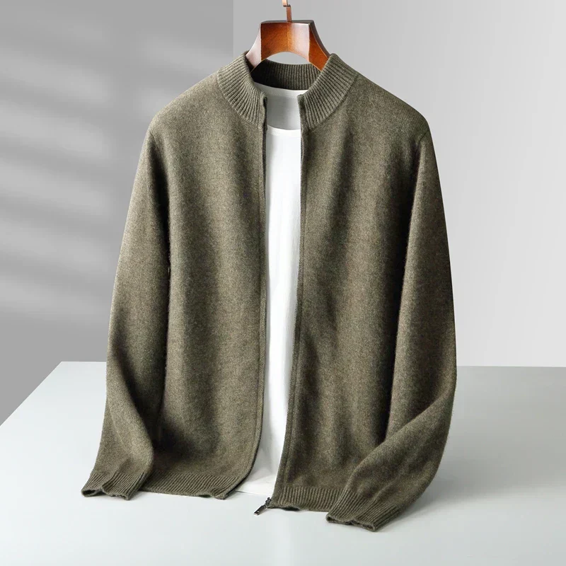 Old Money Men’s Cashmere Zip Jacket - Image 11