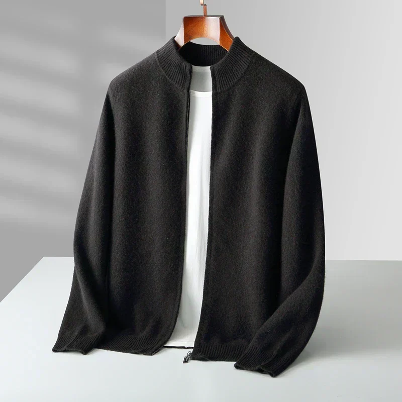Old Money Men’s Cashmere Zip Jacket - Image 2