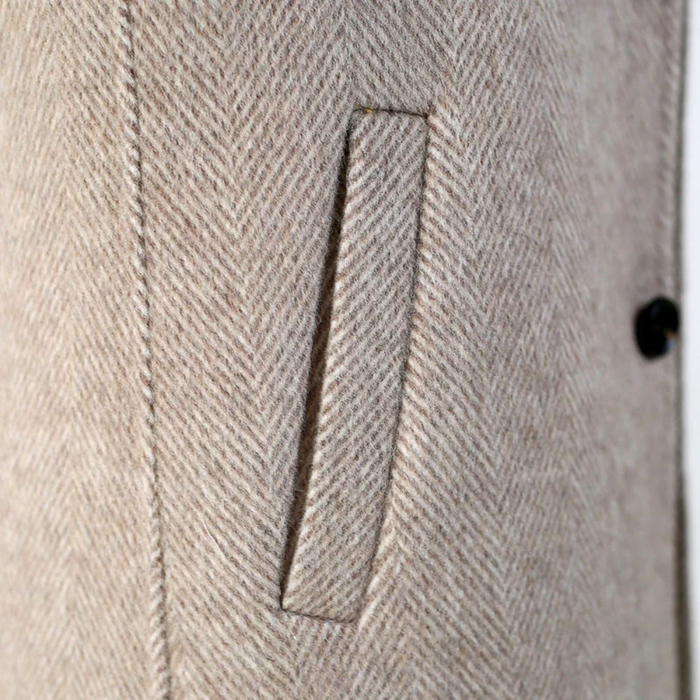 Old Money Mid-Length Woolen Cashmere Coat - Image 5