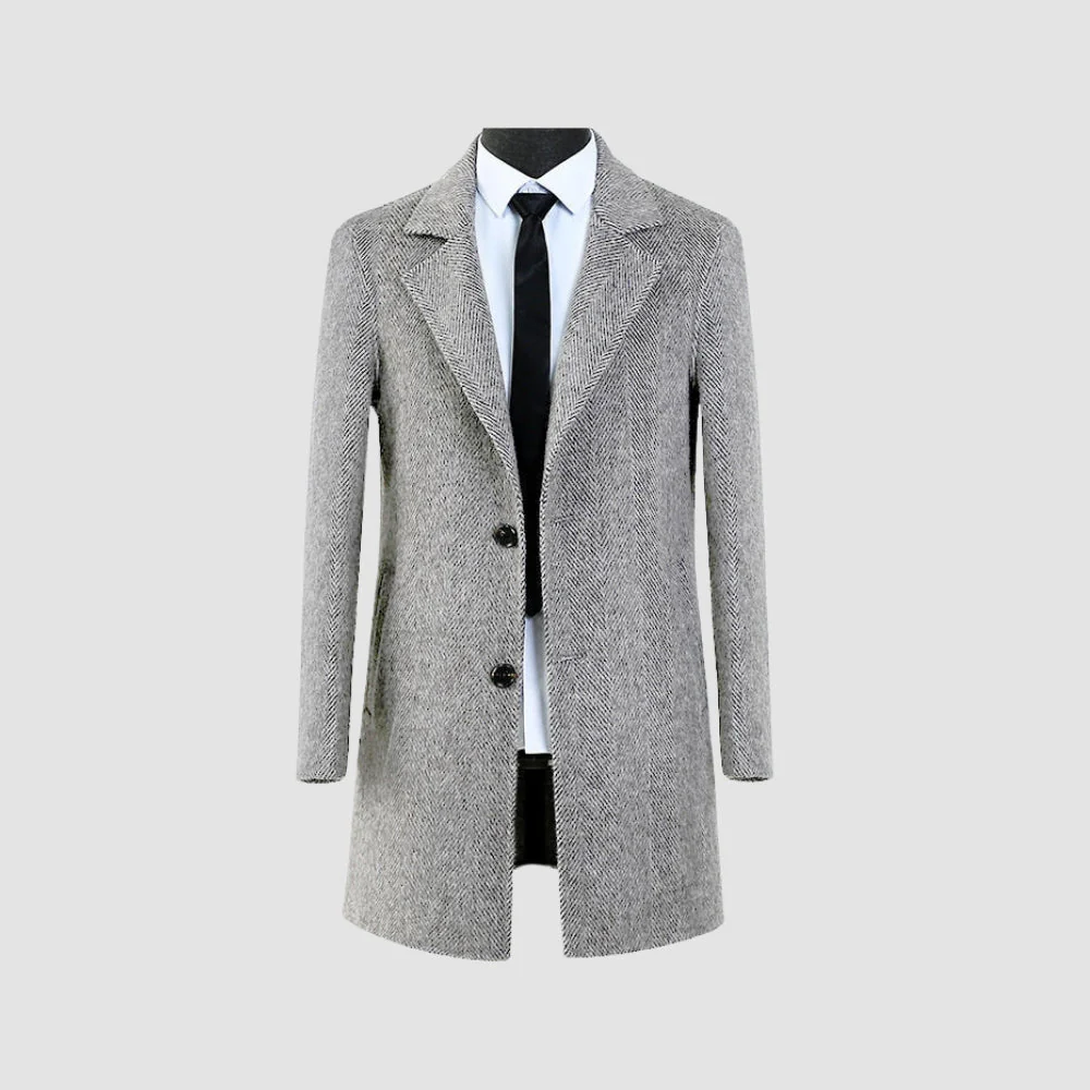 Old Money Mid-Length Woolen Cashmere Coat - Image 6