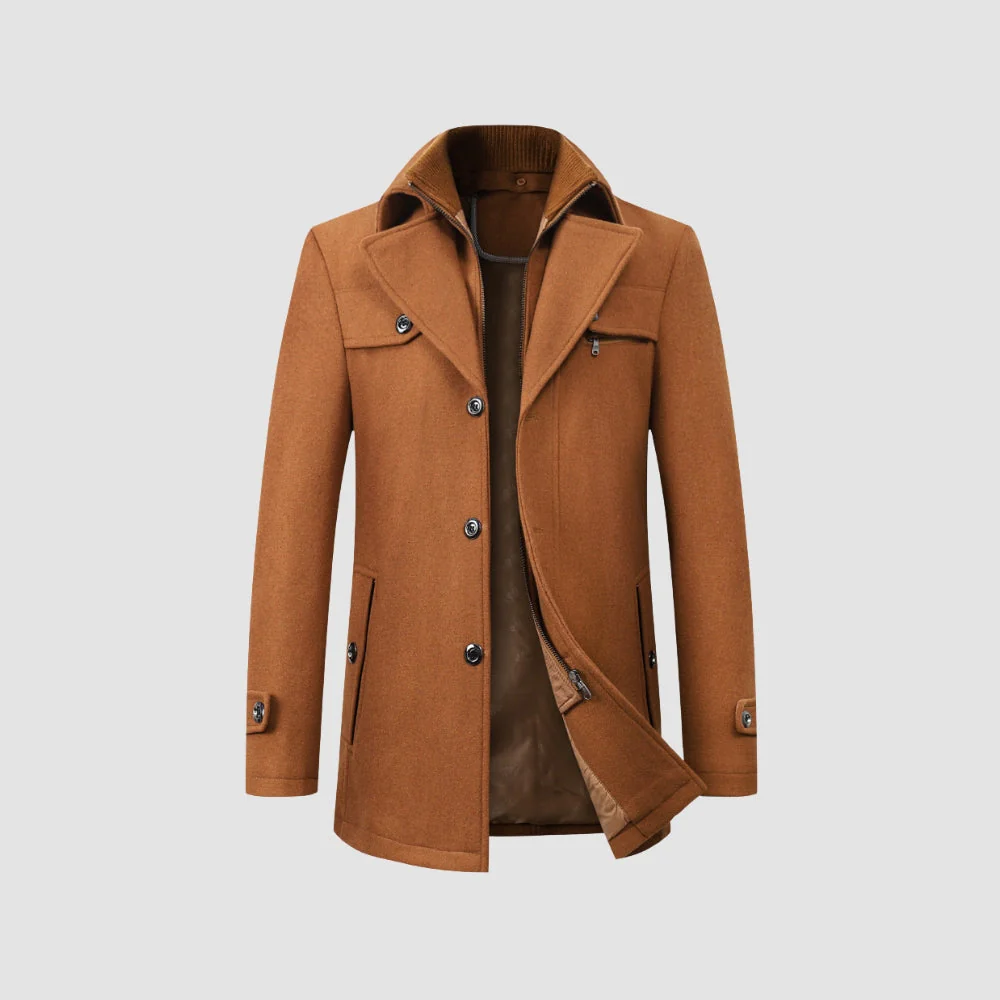 Old Money Mid-Length Woolen Coat Business Casual Style - Image 6
