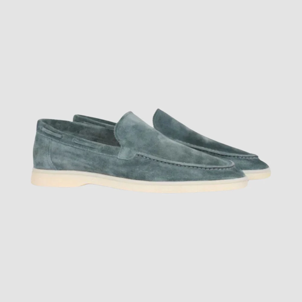 Old Money Old Money Frosted Suede Pedal Loafers - Image 4