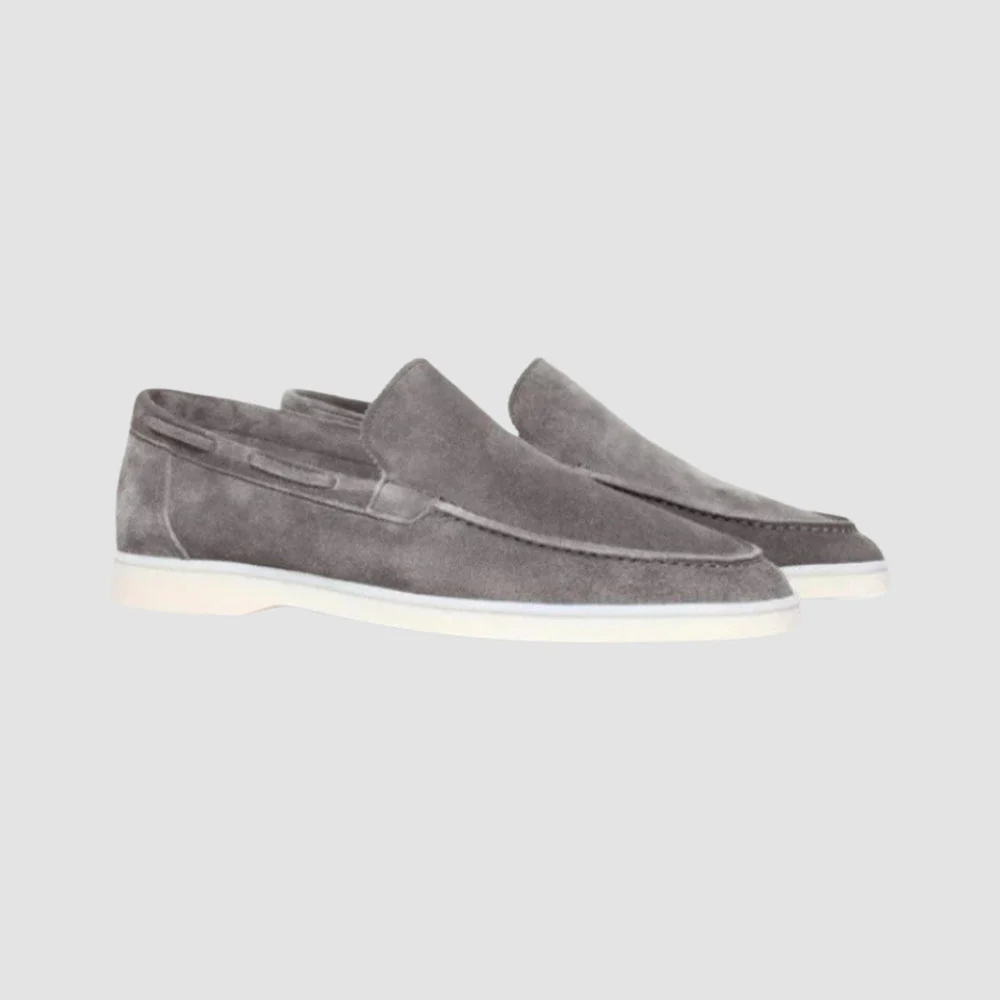 Old Money Old Money Frosted Suede Pedal Loafers - Image 6