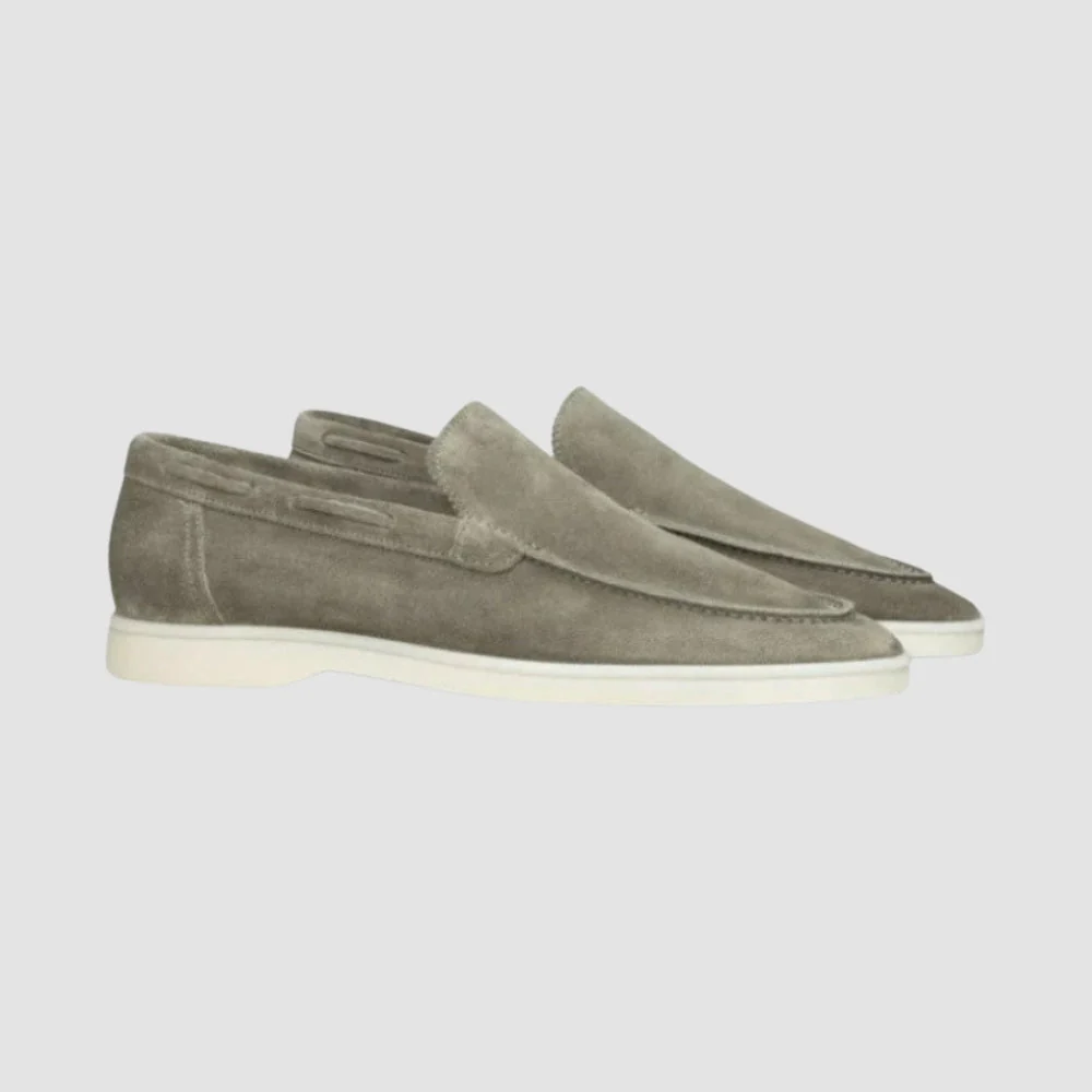Old Money Old Money Frosted Suede Pedal Loafers - Image 7