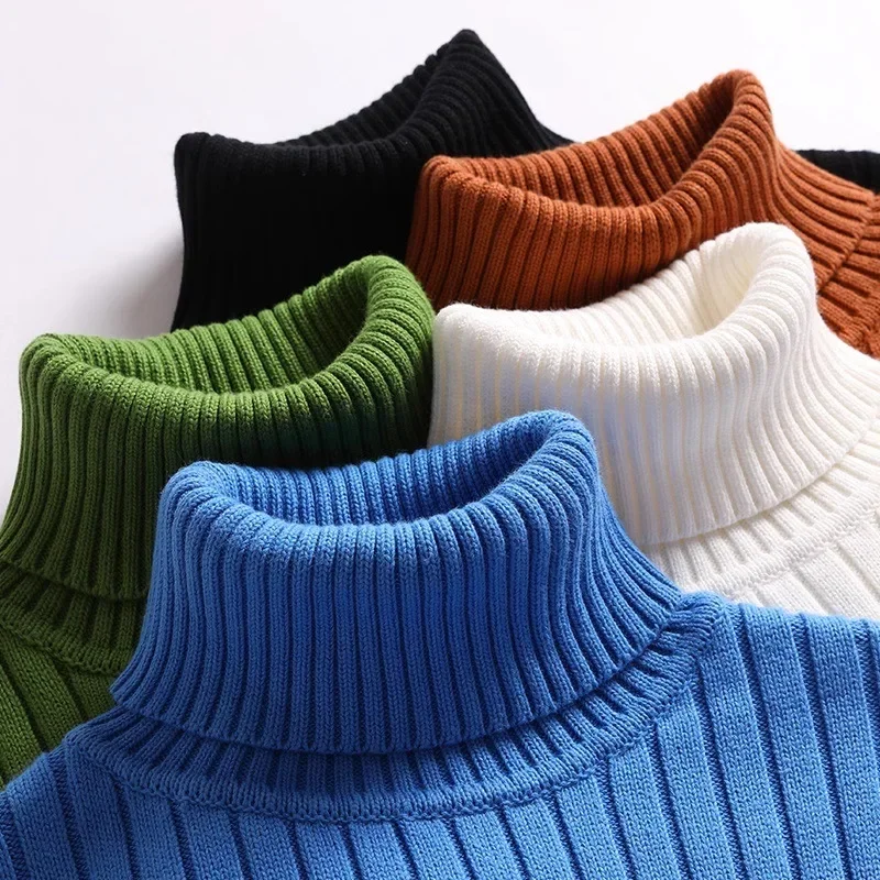 Old Money Ribbed Knit Turtleneck Sweater - Image 2