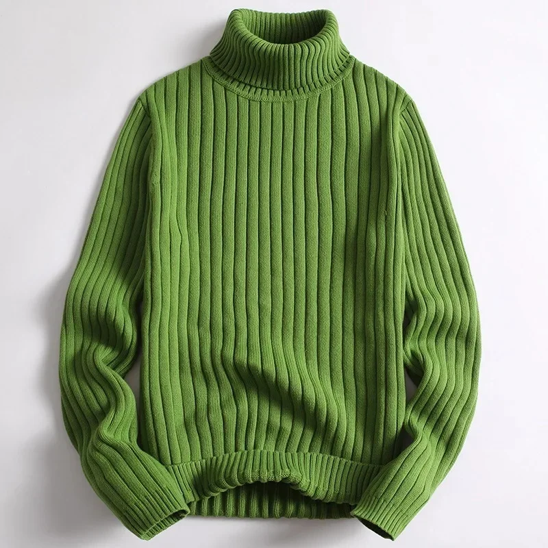 Old Money Ribbed Knit Turtleneck Sweater - Image 4