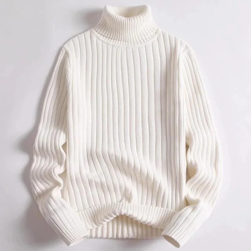 Old Money Ribbed Knit Turtleneck Sweater - Image 5