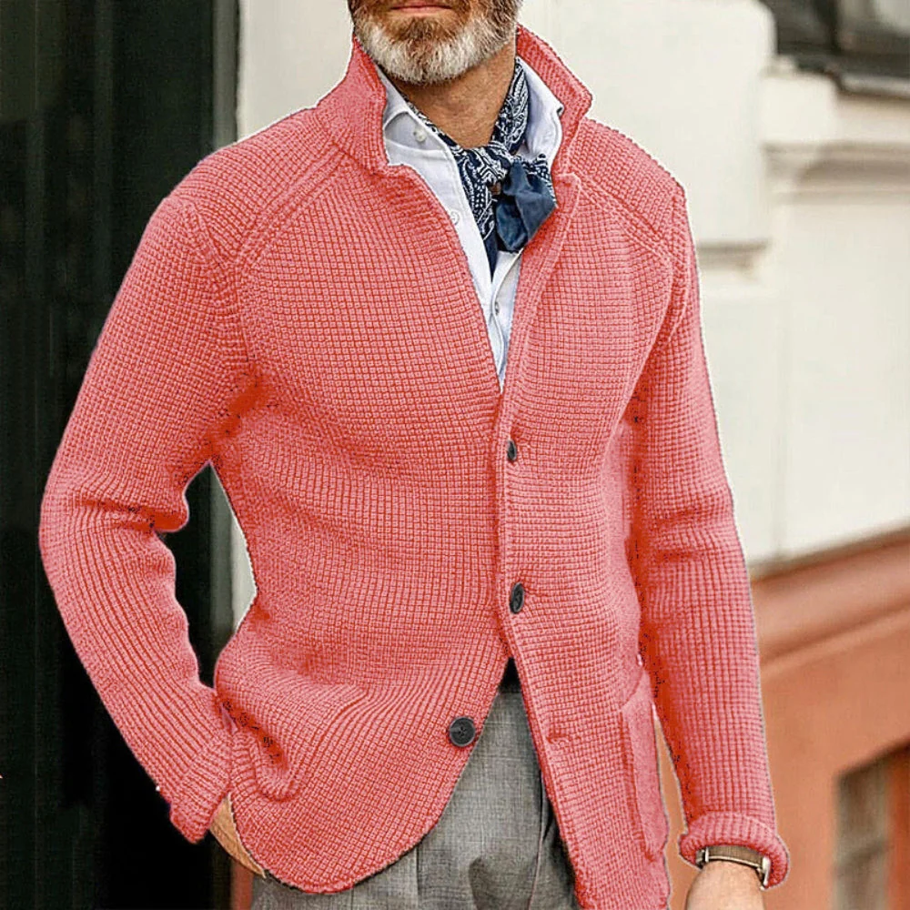 Old Money Slim-Fit Stand Collar Knitted Sweater - Image 5