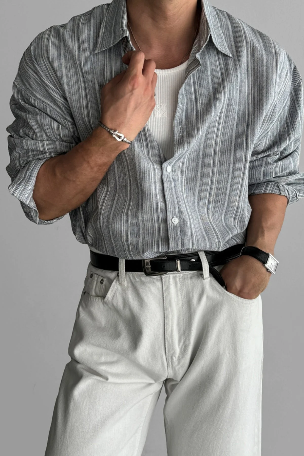Old Money Striped Non-Iron Sun Protection Shirt - Image 11