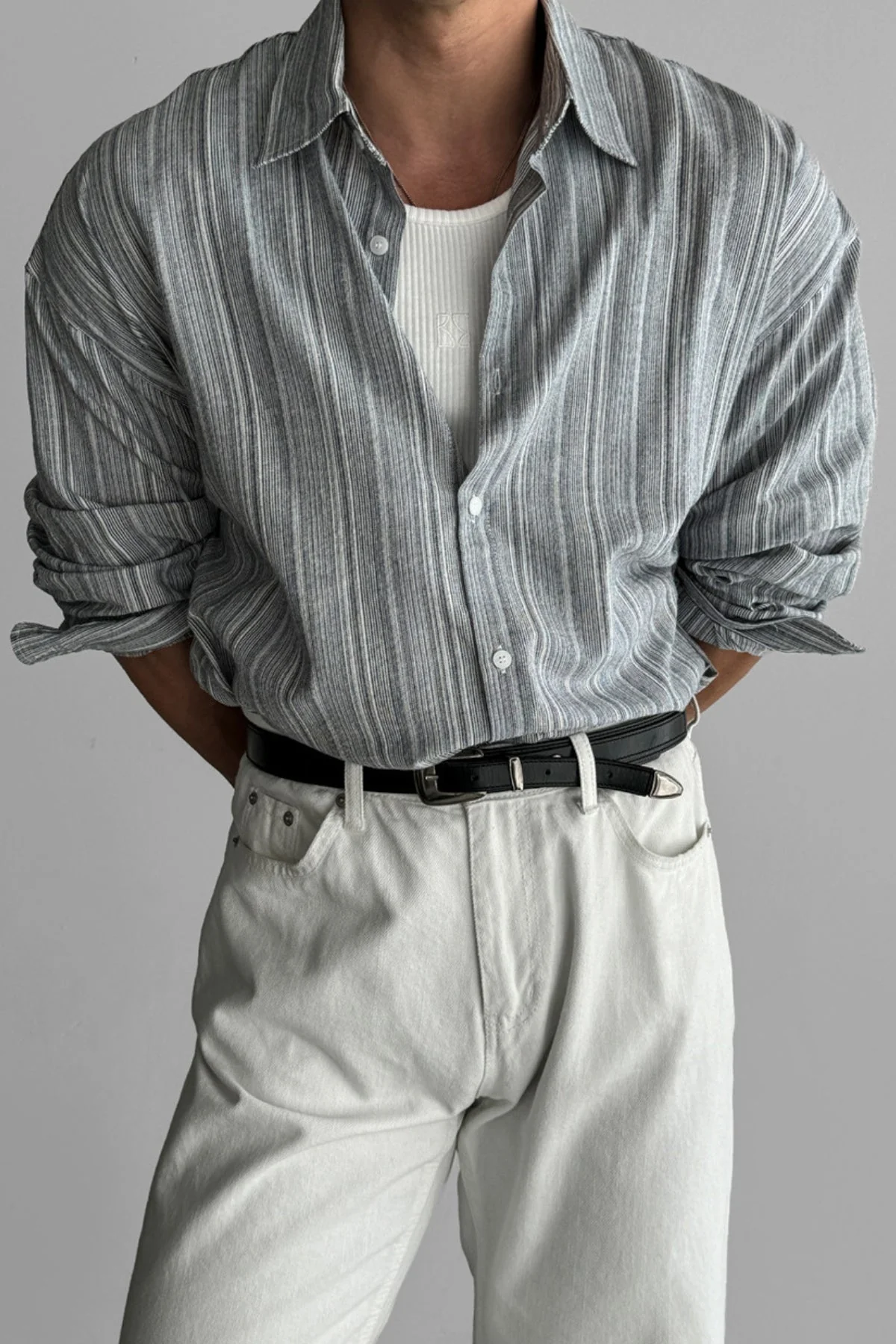 Old Money Striped Non-Iron Sun Protection Shirt - Image 9