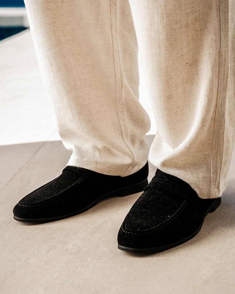 Old Money Suede Penny Loafers - Image 2