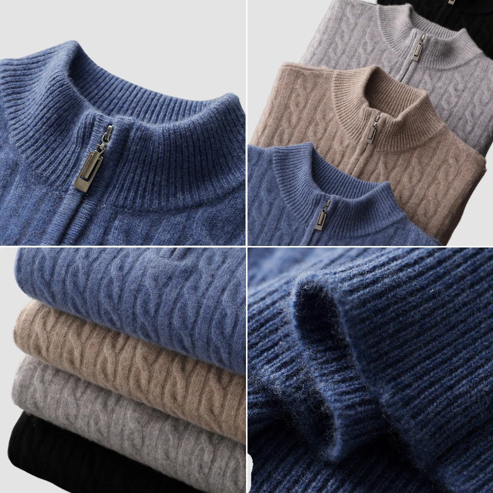 Old Money Thickened Cashmere Wool Turtleneck Sweater - Image 2
