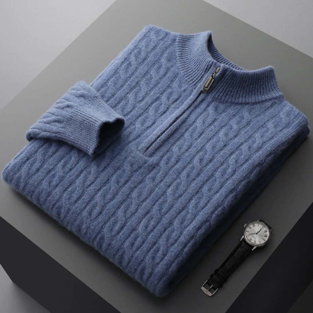 Old Money Thickened Cashmere Wool Turtleneck Sweater - Image 3