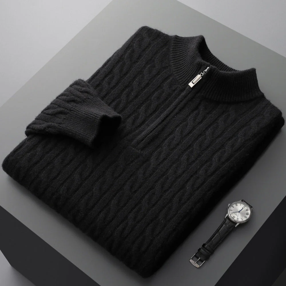 Old Money Thickened Cashmere Wool Turtleneck Sweater - Image 4