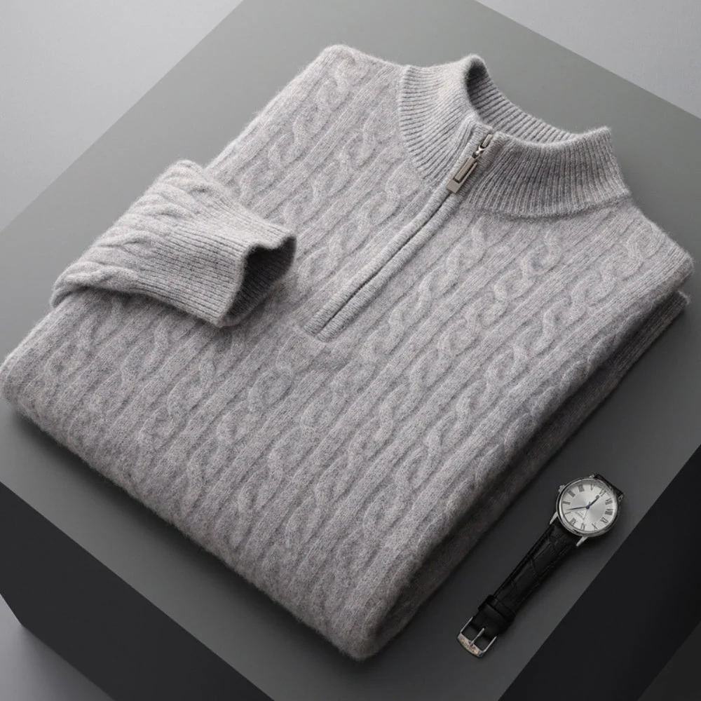 Old Money Thickened Cashmere Wool Turtleneck Sweater - Image 5