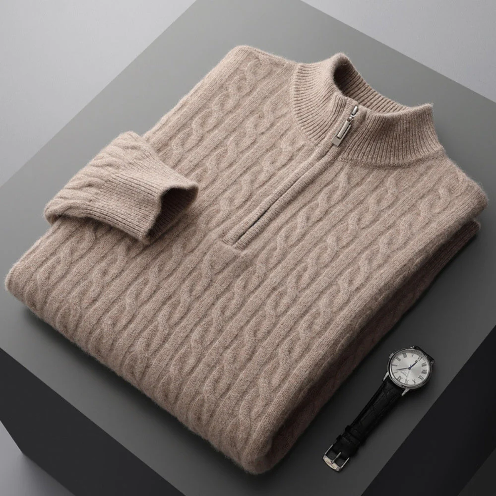 Old Money Thickened Cashmere Wool Turtleneck Sweater - Image 6