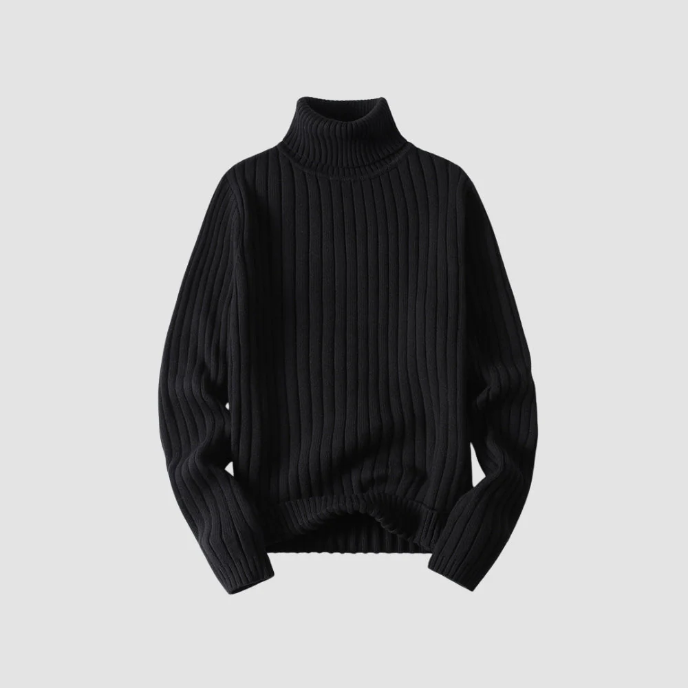 Old Money Twisted Turtleneck Knit Sweater