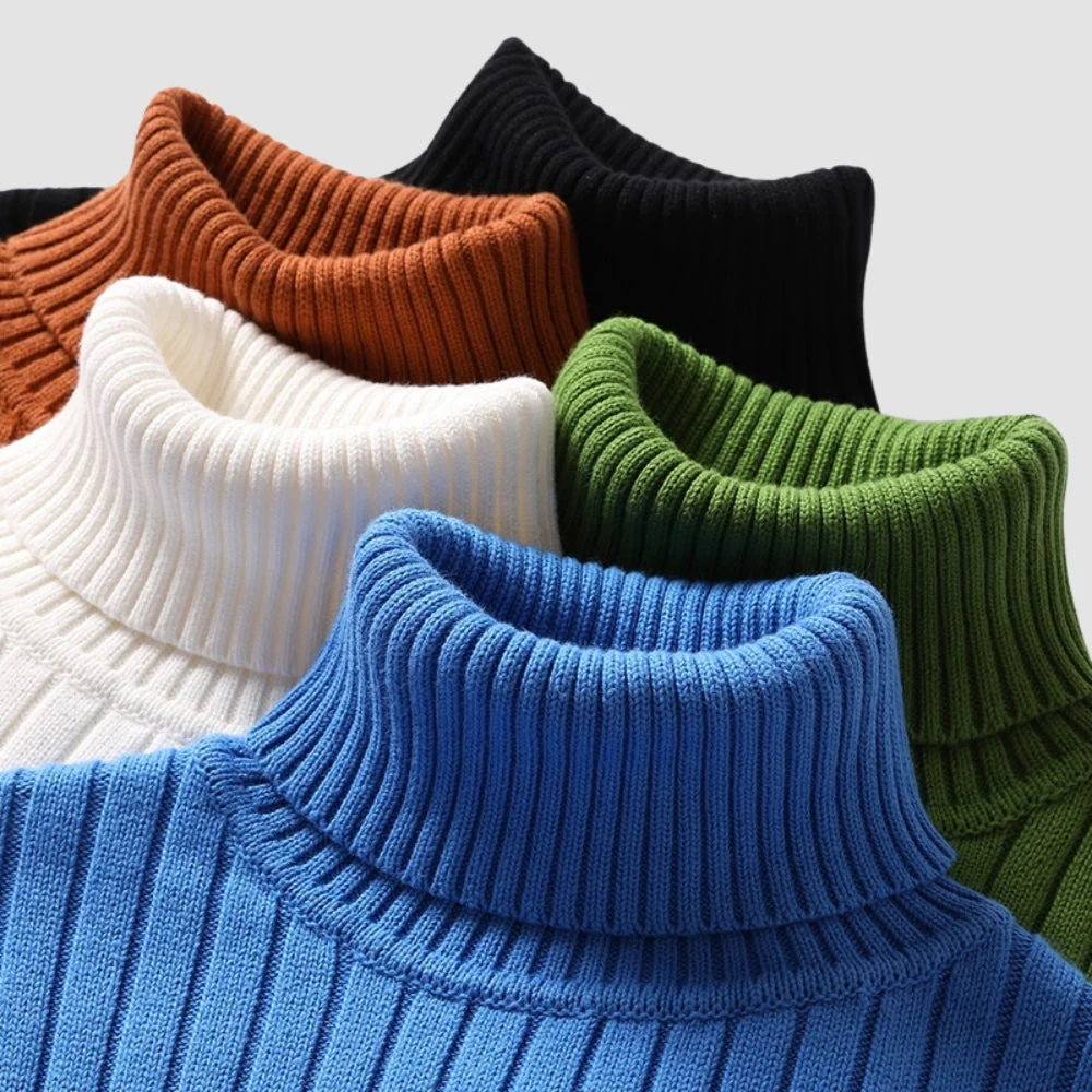 Old Money Twisted Turtleneck Knit Sweater - Image 2