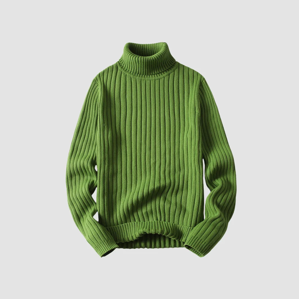 Old Money Twisted Turtleneck Knit Sweater - Image 4