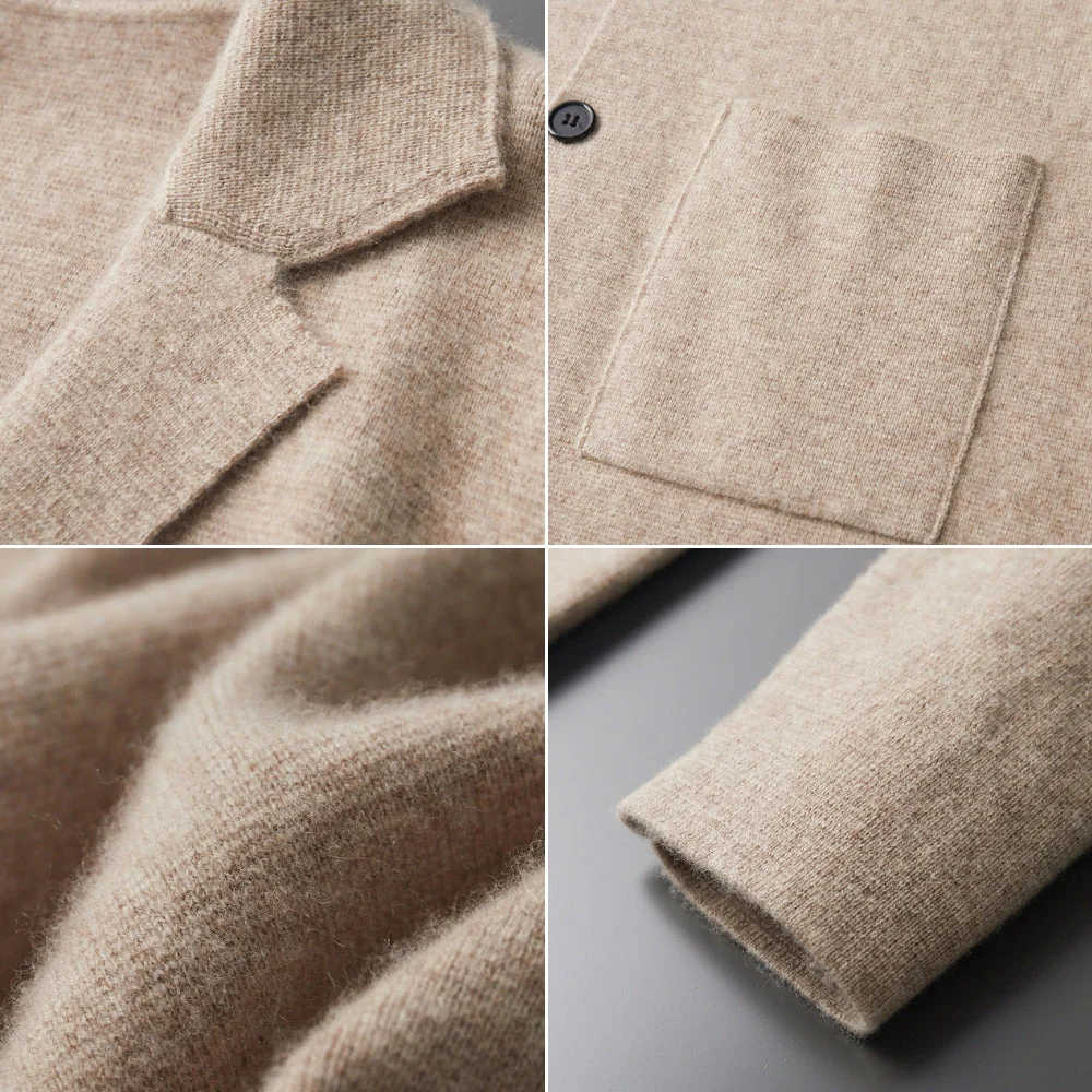 Old Money V-Neck Pure Cashmere Wool Cardigan - Image 6
