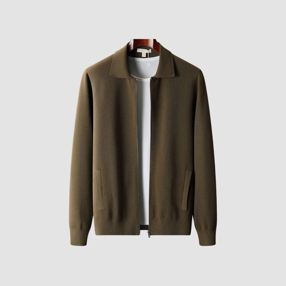Old Money Woolen Cashmere Lapel Collar Cardigan - Image 6