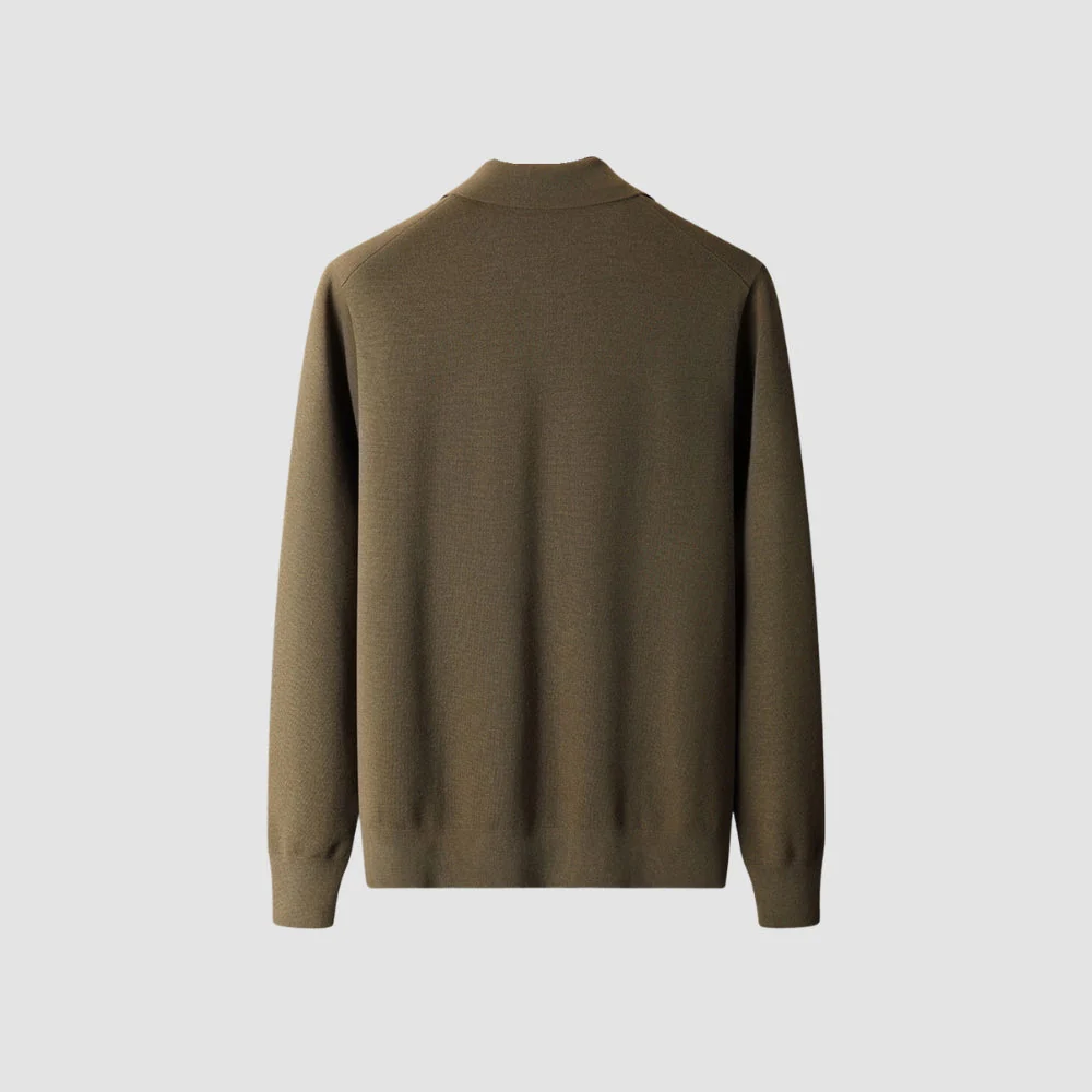 Old Money Woolen Cashmere Lapel Collar Cardigan - Image 7