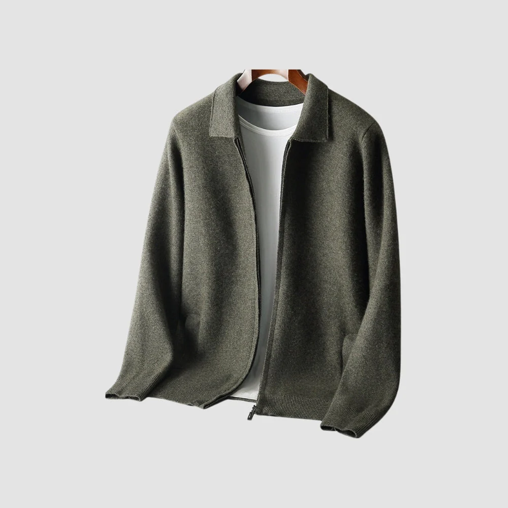 Old Money Woolen Cashmere Lapel Collar Cardigan - Image 8
