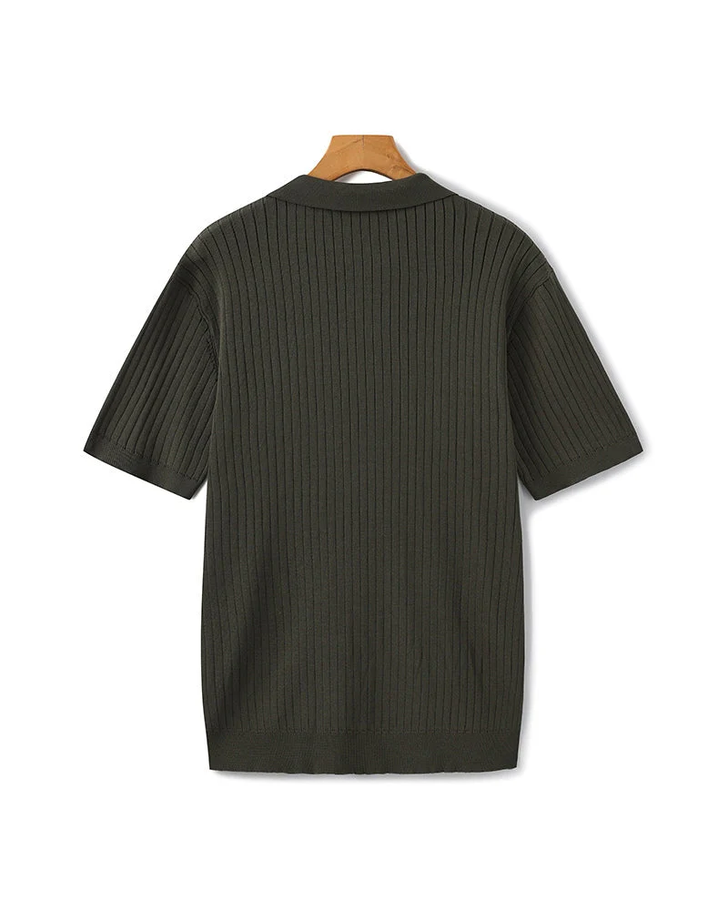 Premium Ribbed Knit Polo - Image 13