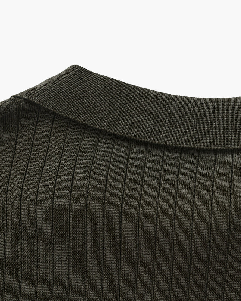 Premium Ribbed Knit Polo - Image 15