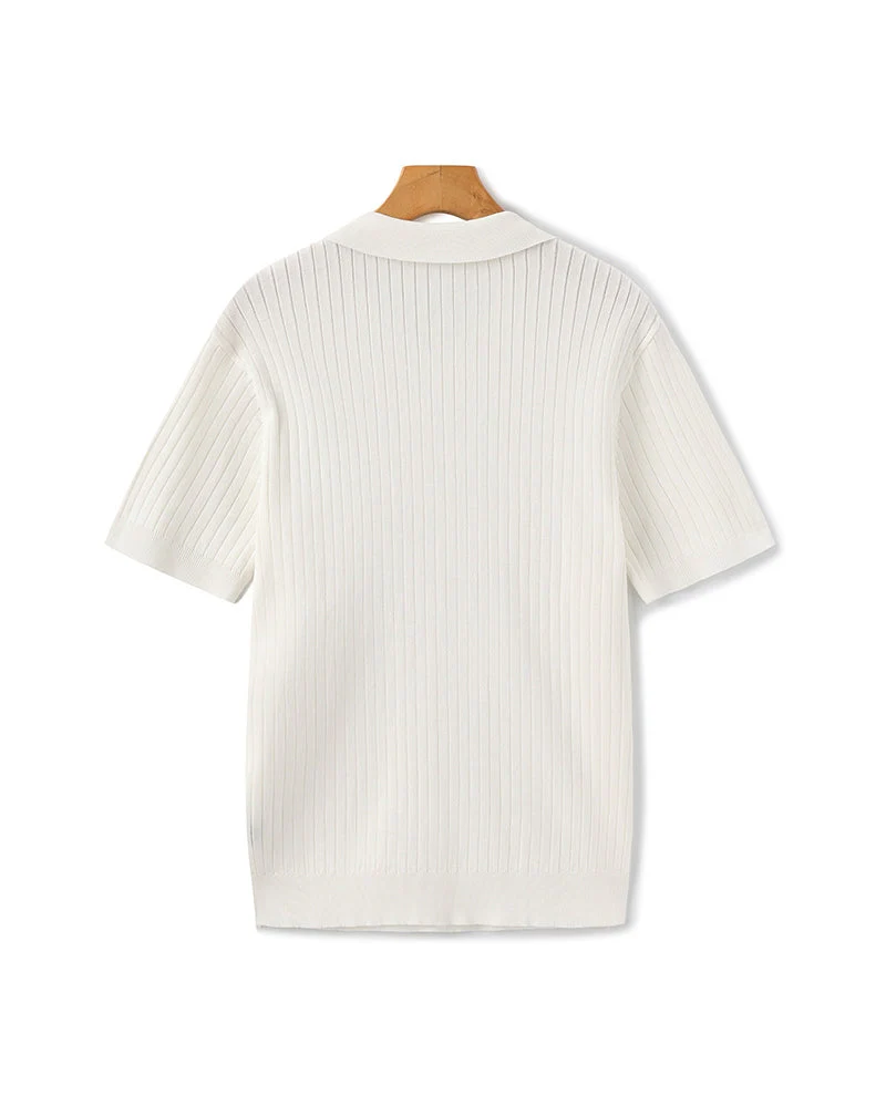 Premium Ribbed Knit Polo - Image 17