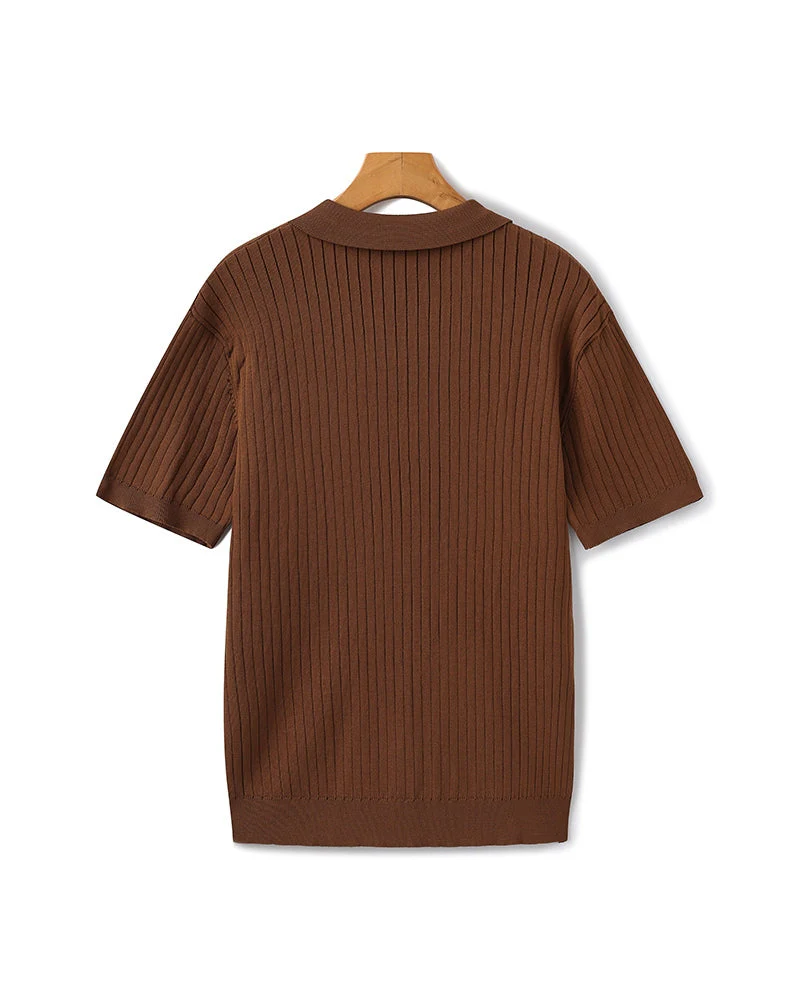 Premium Ribbed Knit Polo - Image 2