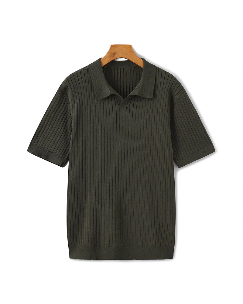 Premium Ribbed Knit Polo - Image 27