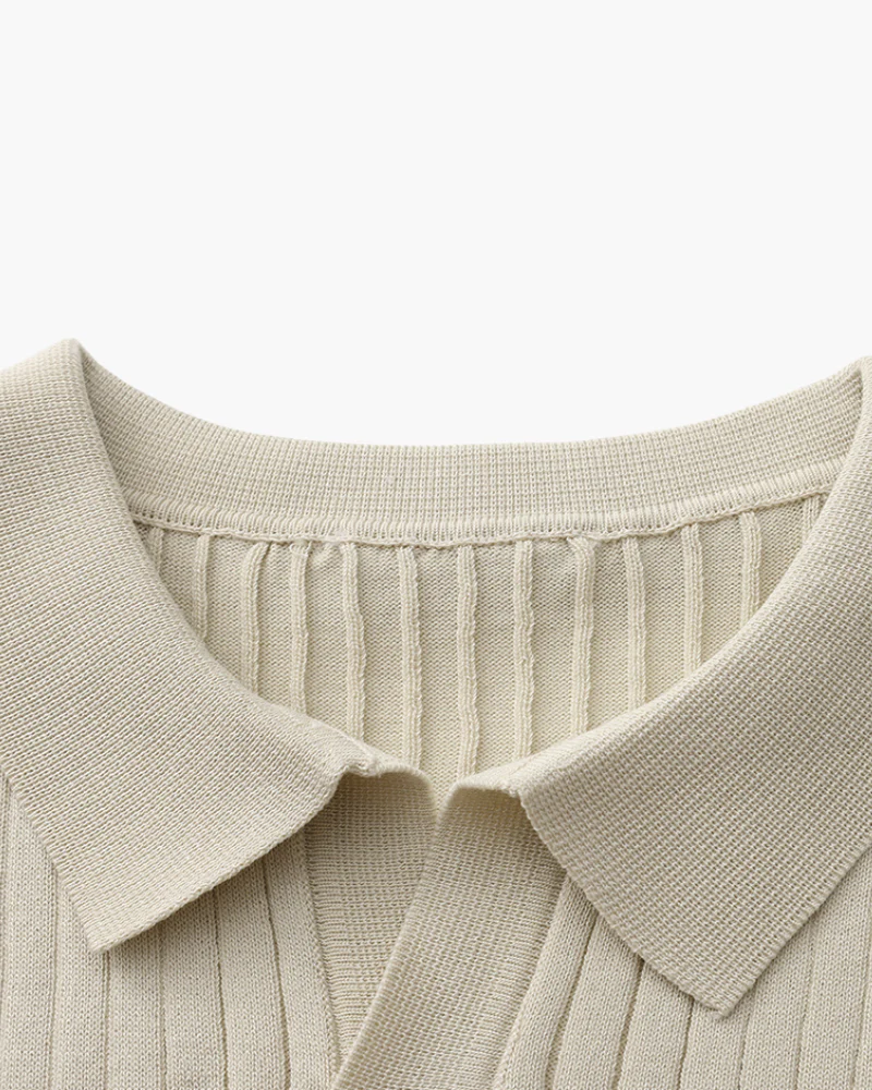 Premium Ribbed Knit Polo - Image 29