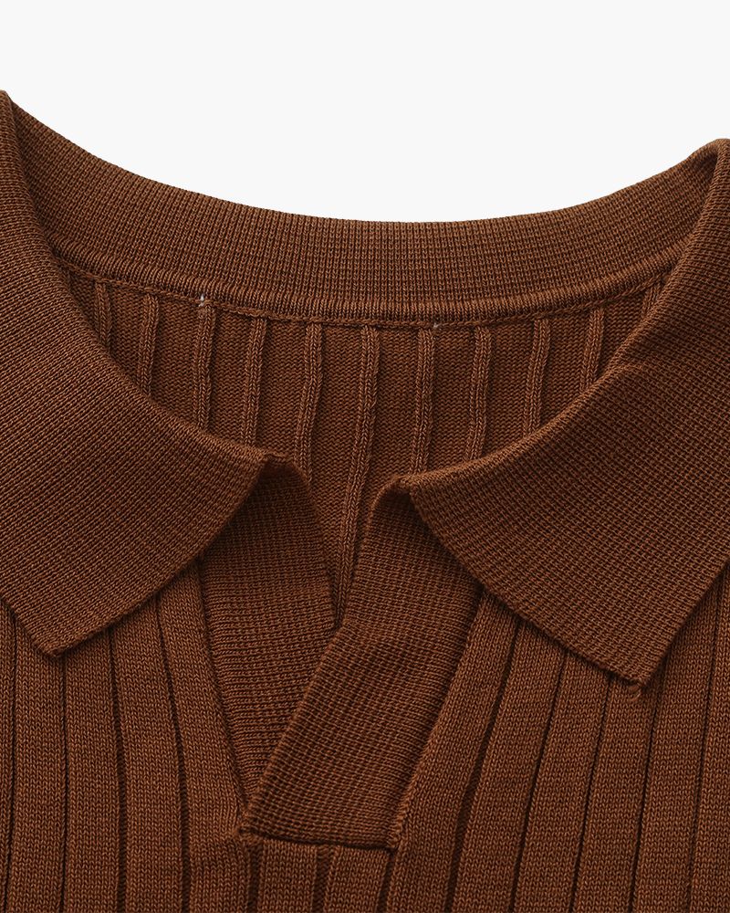 Premium Ribbed Knit Polo - Image 3