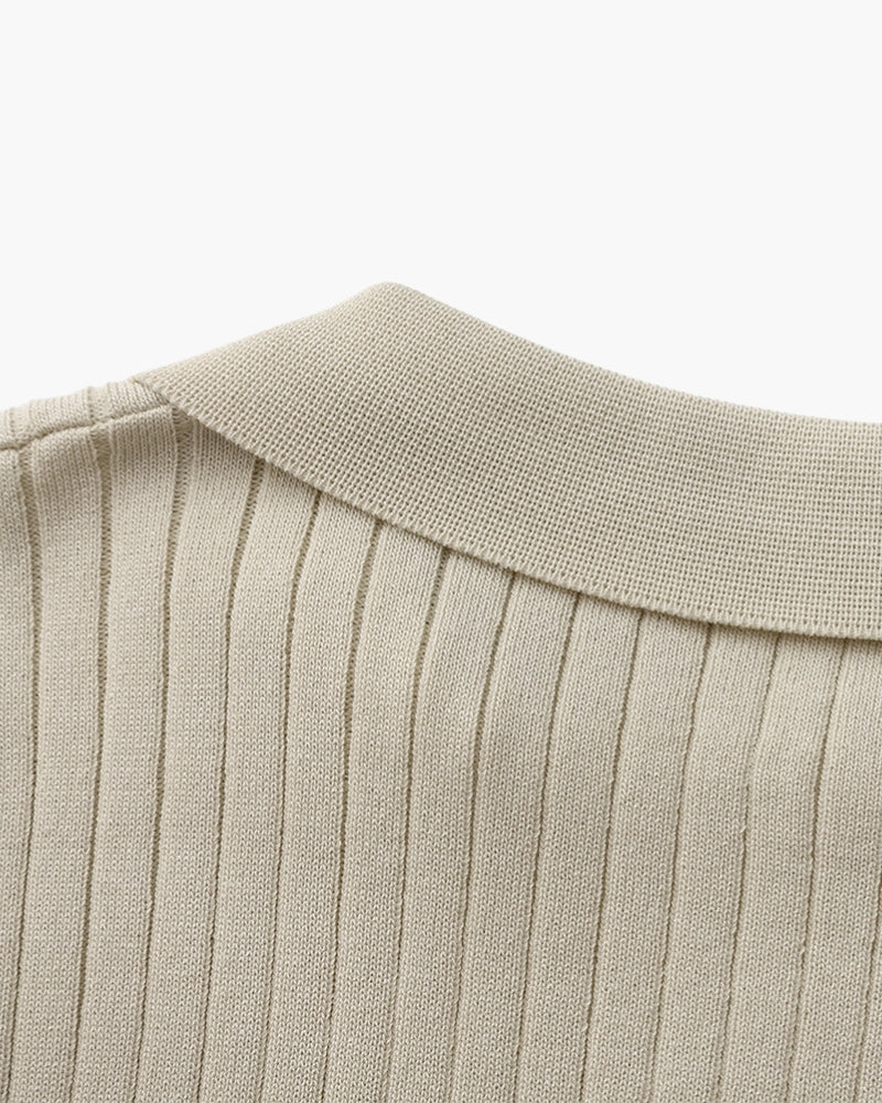Premium Ribbed Knit Polo - Image 31