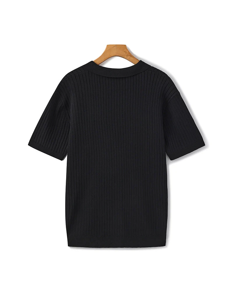 Premium Ribbed Knit Polo - Image 33