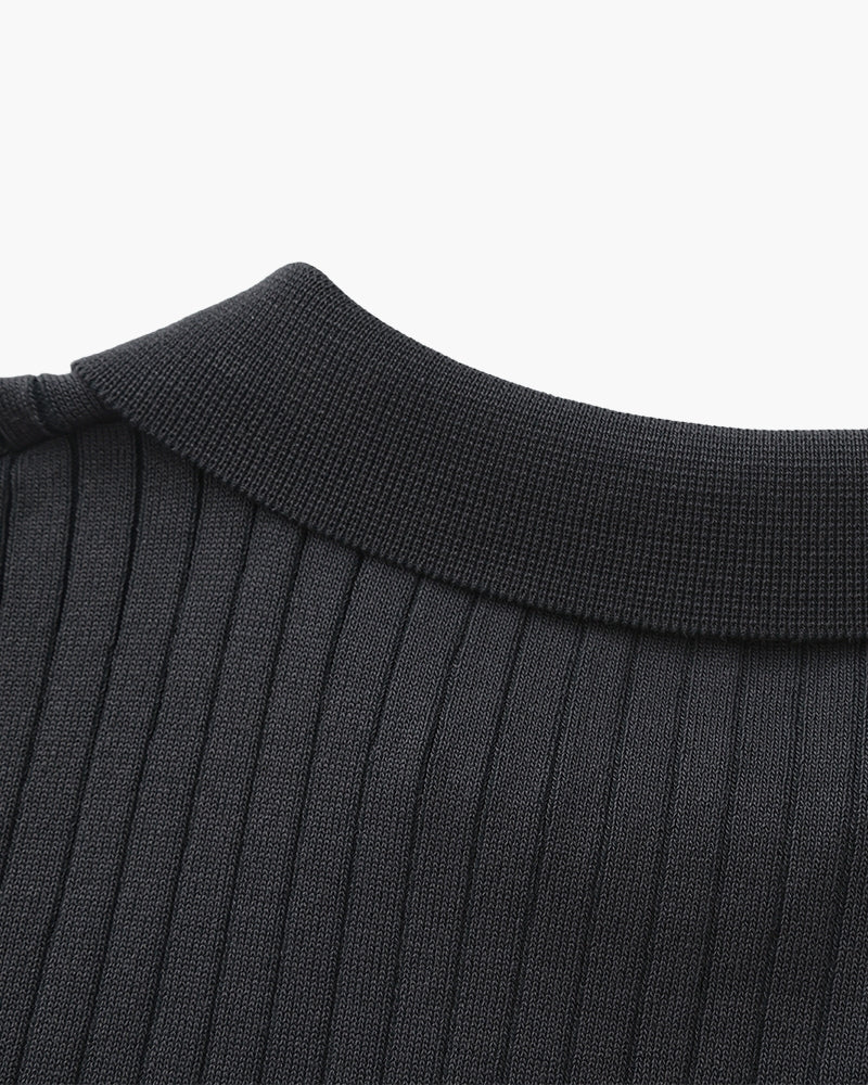 Premium Ribbed Knit Polo - Image 9