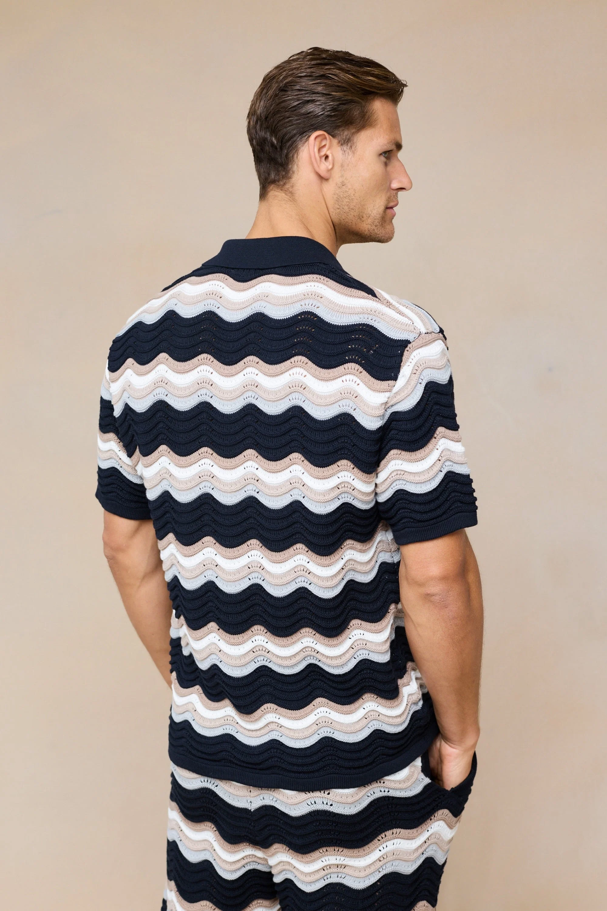 Primavera Crochet Knit Shirt - Black/Brown - Image 10