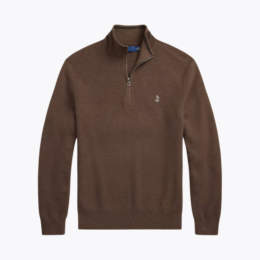Mesh-Knit Cotton Quarter-Zip Sweater - Image 3