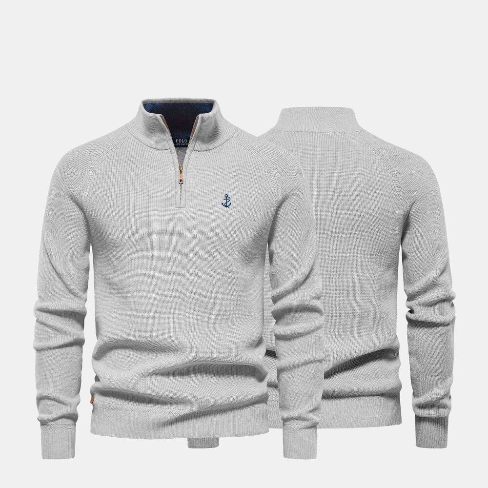 Zip Cable-Knit Wool Knit Sweater - Image 3