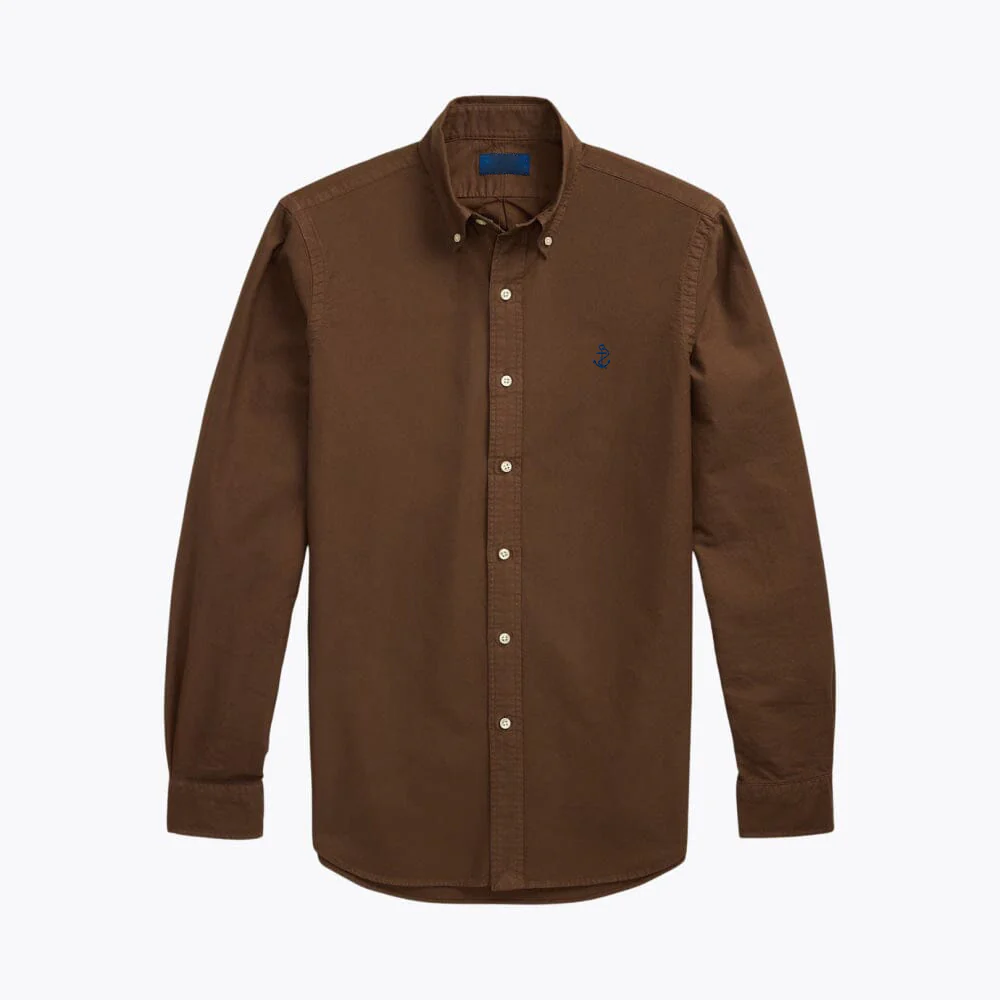 Slim Fit Garment-Dyed Oxford Shirt - Image 3