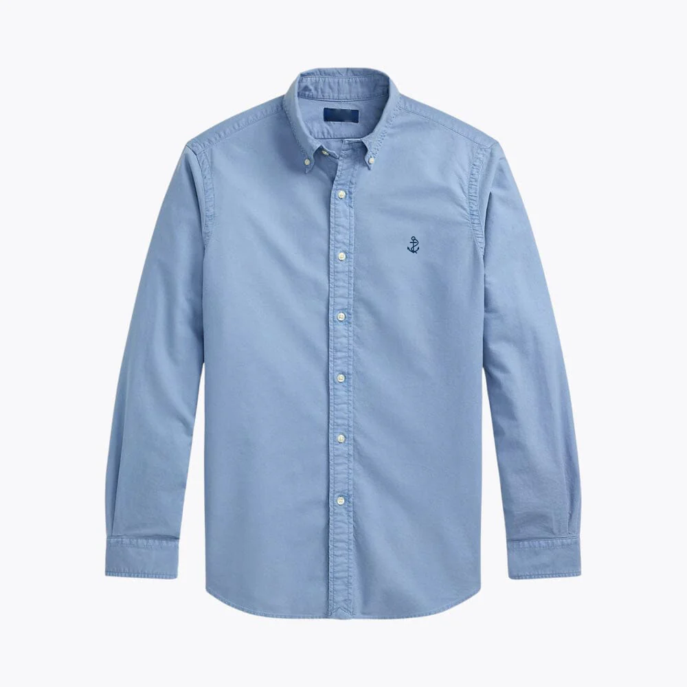 Slim Fit Garment-Dyed Oxford Shirt - Image 6