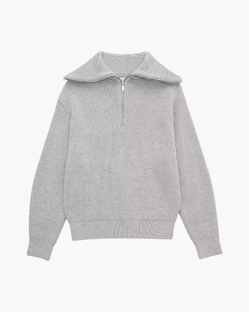 Striped Zip Up Sweater - Image 8