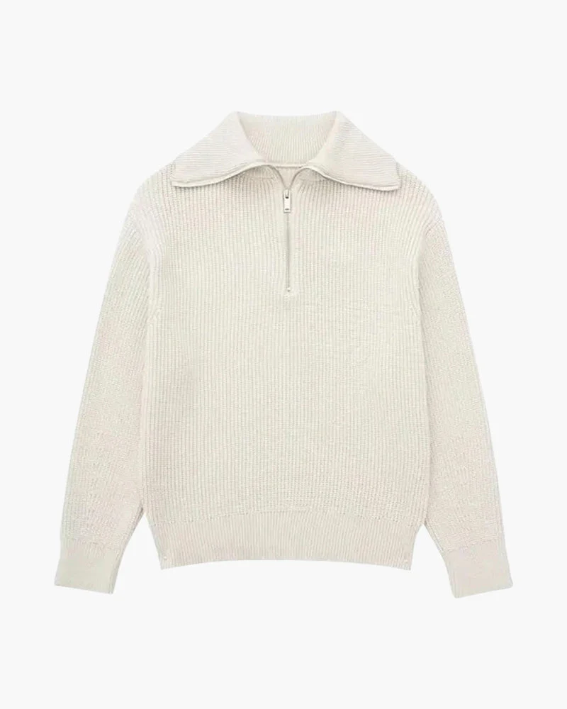 Striped Zip Up Sweater - Image 9