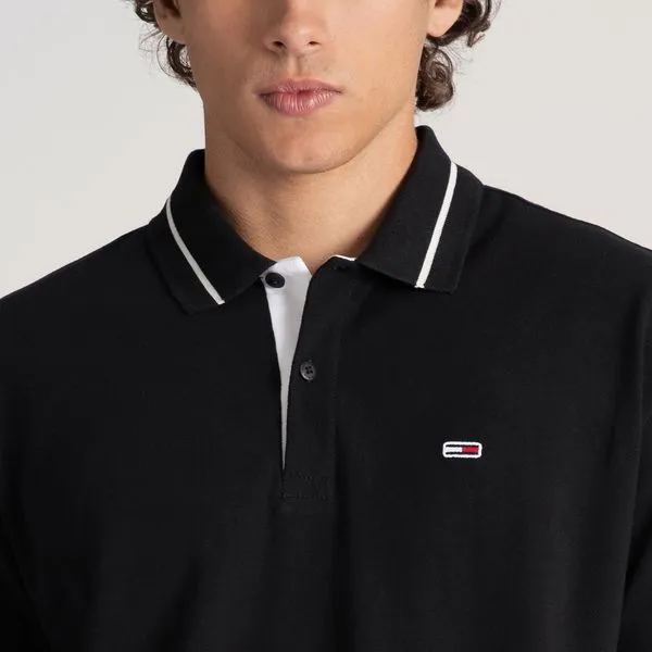 Short Sleeve Polo Shirt - Black - Image 3