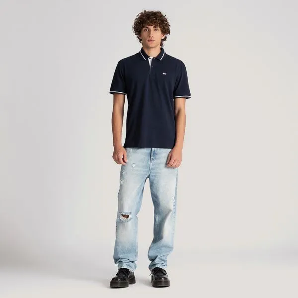 Short Sleeve Polo Shirt - Navy Blue - Image 2