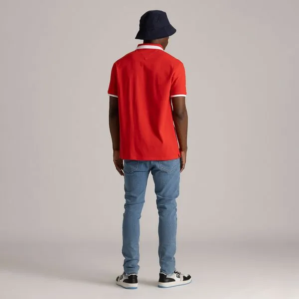 Short Sleeve Polo Shirt - Red - Image 4